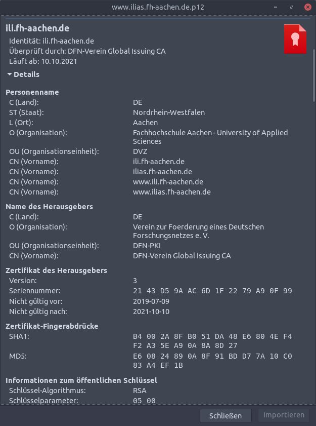 Server Zertifikat